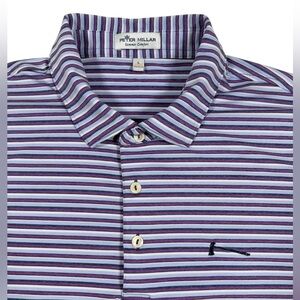 Peter Millar Summer Comfort Golf Polo Mens Large Mountaintop Golf Club Striped